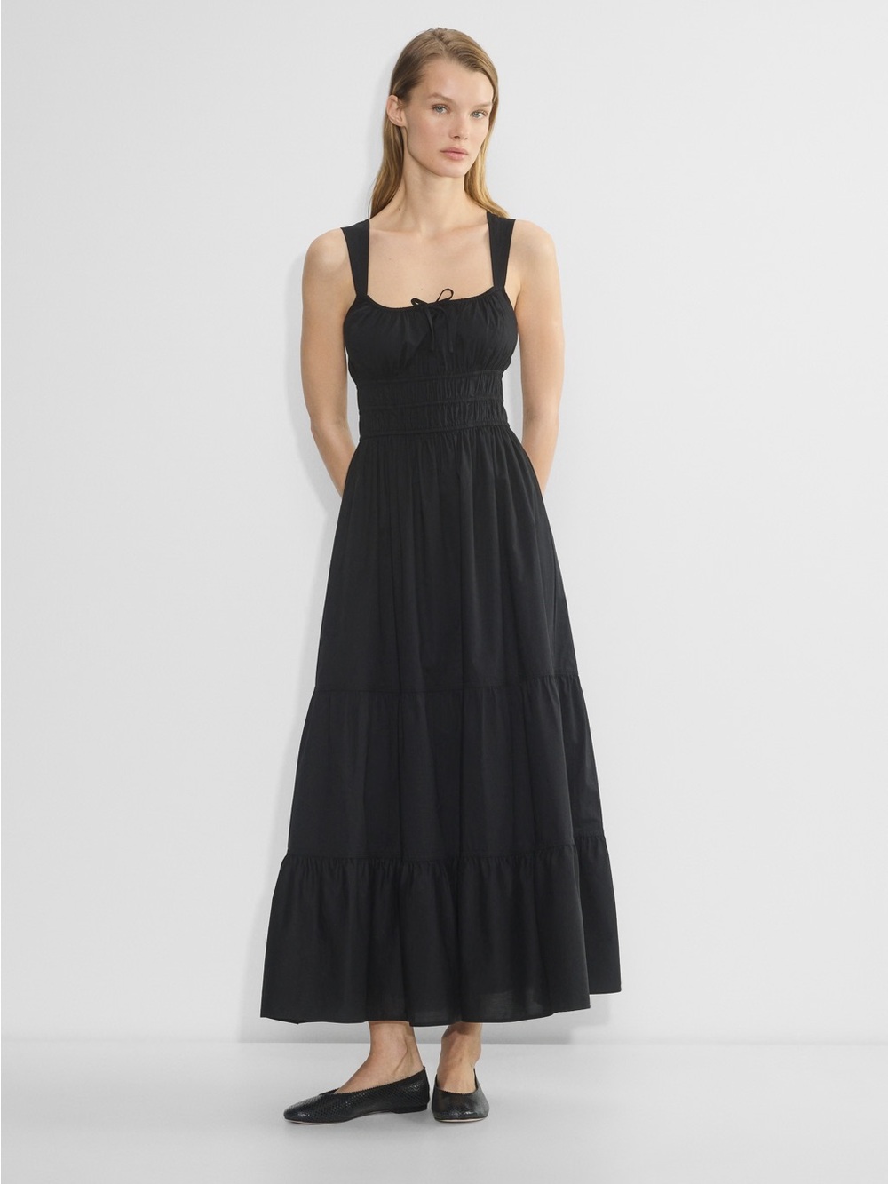 Aritzia Wilfred Martine Poplin Maxi Dress size M